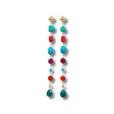 Multi-Colored Earrings with Sleeping Beauty Turquoise