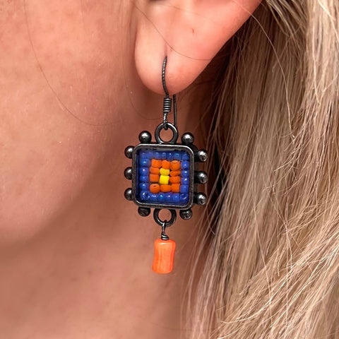 ColorFULL Earrings with Orange Coral