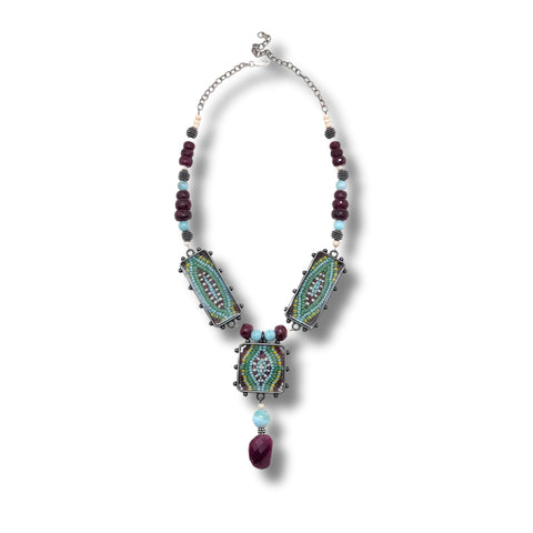 ColorFULL Necklace with Rubies and Larimar