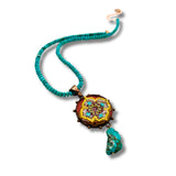 Czech Beads, Turquoise and Gold Flll Necklace