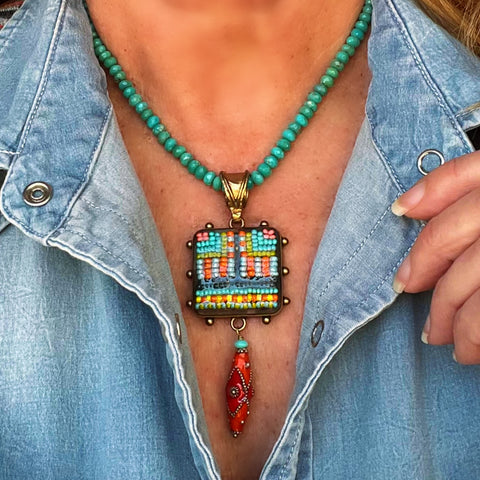 ColorFULL Necklace with Turquoise & Cloisonné