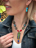 ColorFULL Necklace with Lapis, Amber and Czech Glass