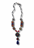 Multi-Color Czech glass, Lapis & Gun Metal Necklace