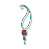 ColorFULL Necklace with Turquoise and Vintage Silk