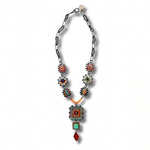 ColorFULL Necklace with Amber and Czech Glass