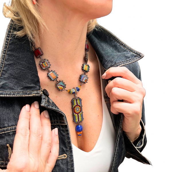 ColorFULL Necklace with Lapis and African Beads