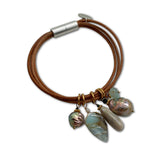 Leather, Baroque Pearl & Opal Bracelet