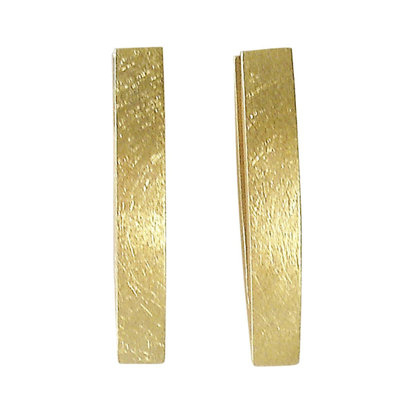 Brushed 18kt Gold Vermeil Earrings