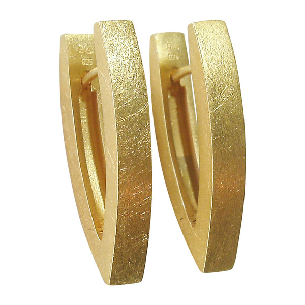 Brushed 18kt Gold Vermeil Earrings