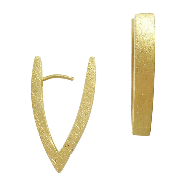 Brushed 18kt Gold Vermeil Earrings