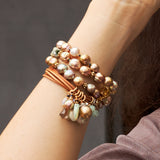 Baroque Pearl & Leather Bracelets